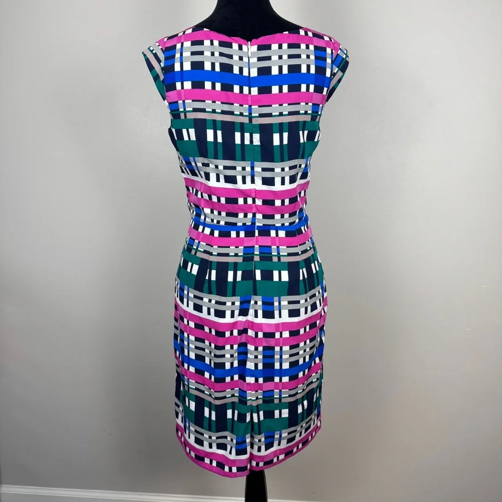 Banana Republic Sheath Dress Womens 4 Multicolor Plaid Sleeveless Lined - Picture 5 of 8